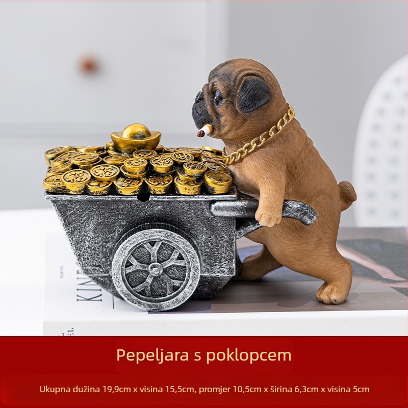 Pepeljara od smole, nordijski stil, s poklopcem, za kućnu i uredsku uporabu