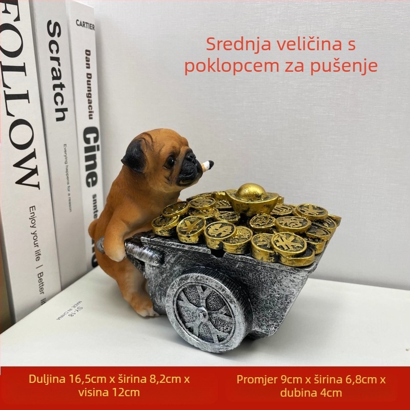Pepeljara od smole, nordijski stil, s poklopcem, za kućnu i uredsku uporabu