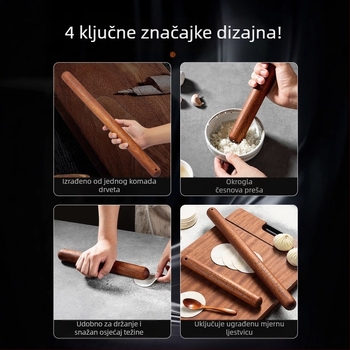 Valjak za tijesto od sandalovog drveta — Marka: Double Gun; Materijal: sandalovo drvo; Stil: Moderna jednostavnost; Set: 3 dijela