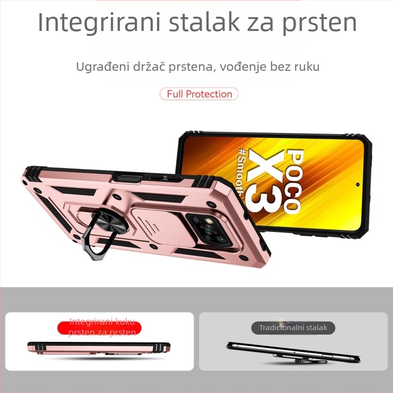 POCO X3 kućište – Dvostruko u jednom, Originalni dizajn; Materijal: TPU+PC; Proces: Injekcijsko oblikovanje; Funkcije: Stalak, Magnetno privlačenje, Zaštita od padova; Kompatibilno s POCO X3