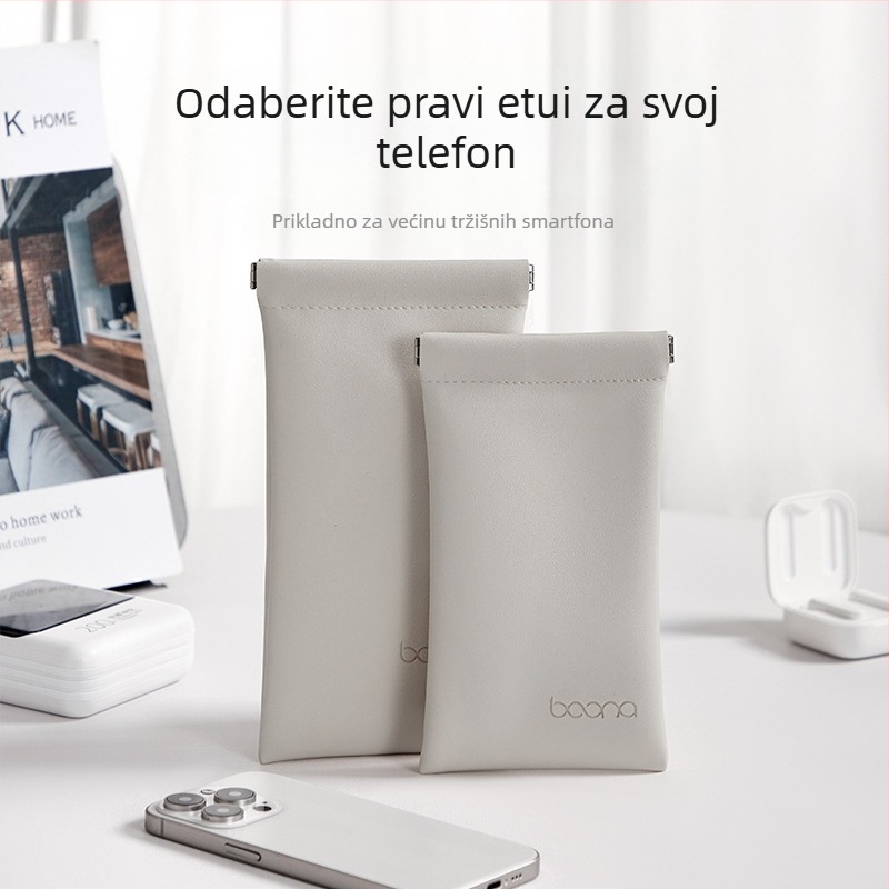 Zaštitna torbica za mobitel s reljefnim PU materijalom, automatsko zatvaranje šnalom, nosivost 2 kg, model G005, pakiranje za 3C elektroniku