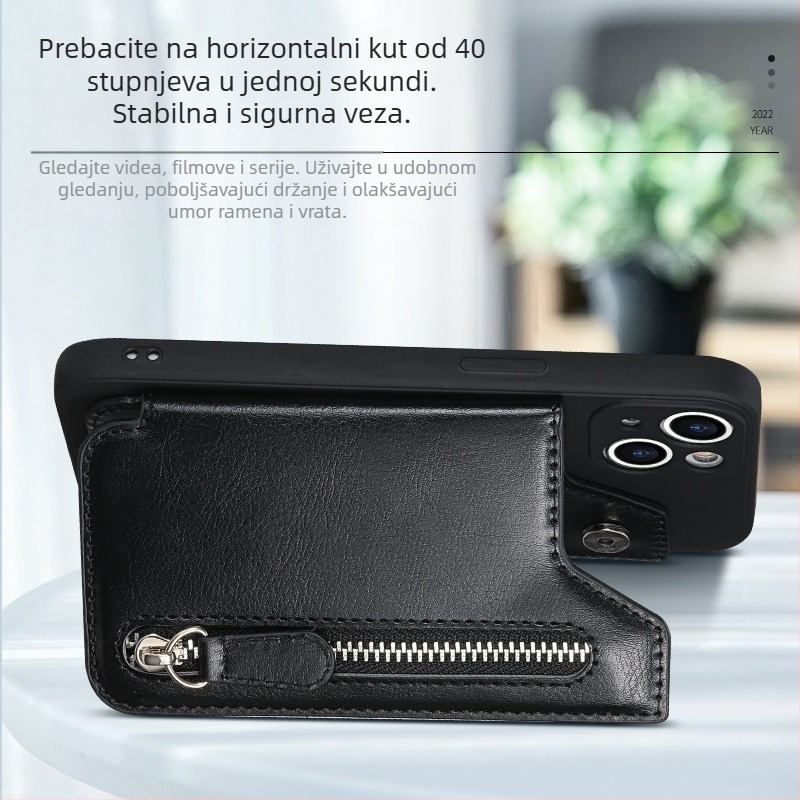 Višefunkcionalni držač kartica od PU kože s magnetskim držačem za auto i džepom za novčiće