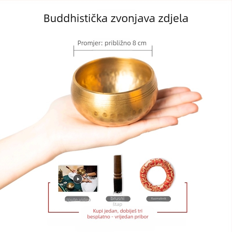 Zvučna zdjela od legure, novi kineski stil, meditacija i joga