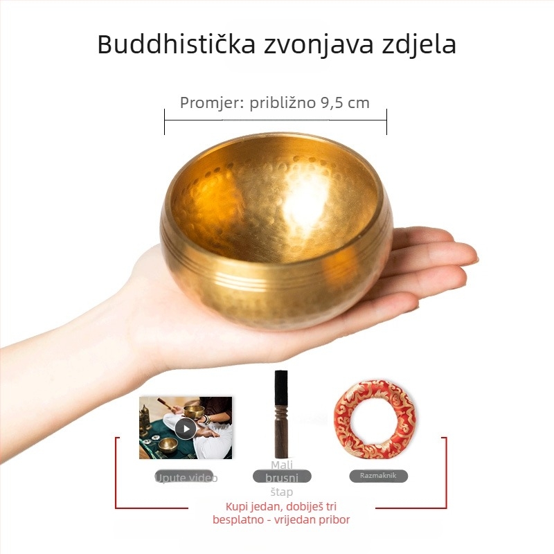 Zvučna zdjela od legure, novi kineski stil, meditacija i joga
