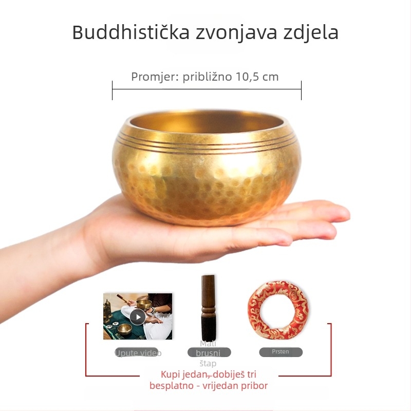 Zvučna zdjela od legure, novi kineski stil, meditacija i joga