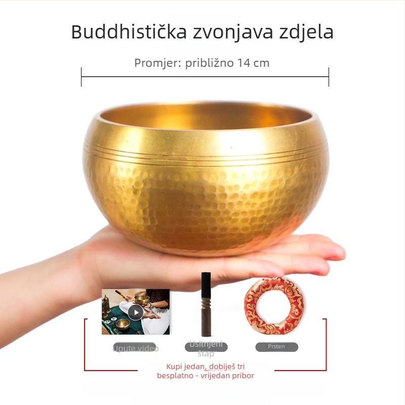 Zvučna zdjela od legure, novi kineski stil, meditacija i joga