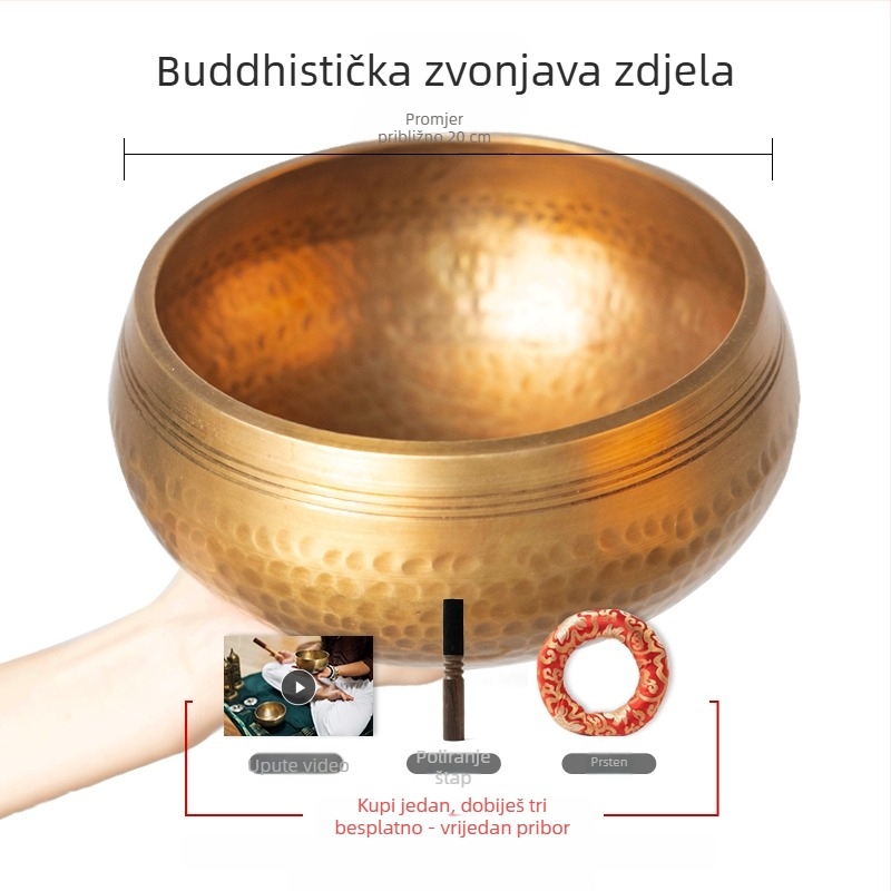 Zvučna zdjela od legure, novi kineski stil, meditacija i joga