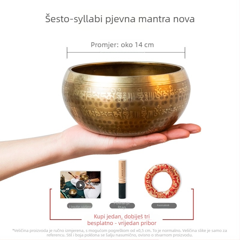 Zvučna zdjela od legure, novi kineski stil, meditacija i joga