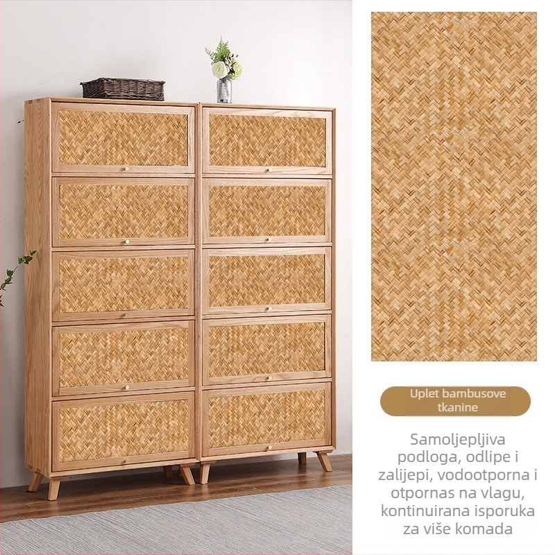 Naljepnica za vrata od ratana za komodu, 3D vintage izgled, samoljepljiva folija za staklenu vitrinu, 1 komad (Samoljepljivo, 3D vintage izgled, za staklenu vitrinu, 1 komad)