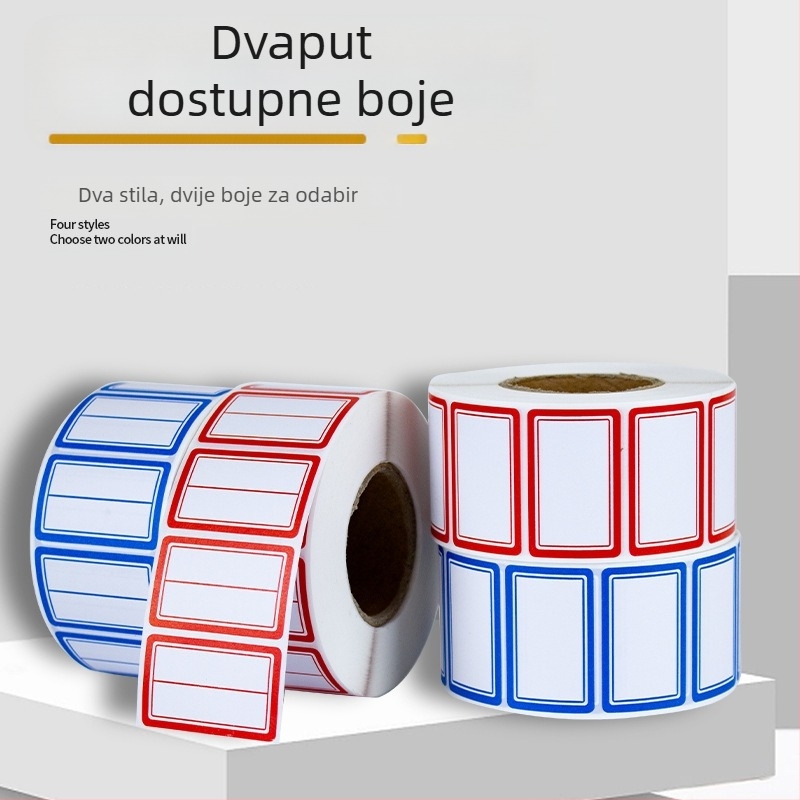 Samoljepljive ručno pisane etikete na rolni, papir za pisanje, prilagodljivo, 10 etiketa po stranici