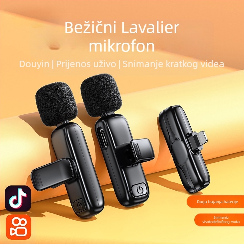 Bežični lavalier mikrofon za vanjsko emitiranje uživo na mobilnom telefonu, namijenjen nastavnicima, s redukcijom šuma, prijenosni