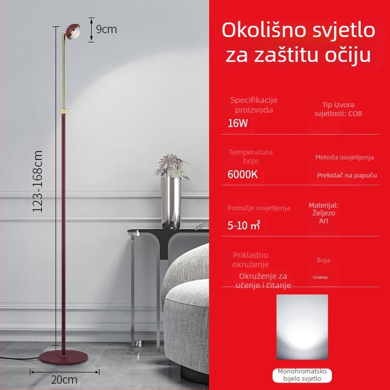 Podna svjetiljka COB, aluminijski abažur, željezno kućište, CRI ≥95