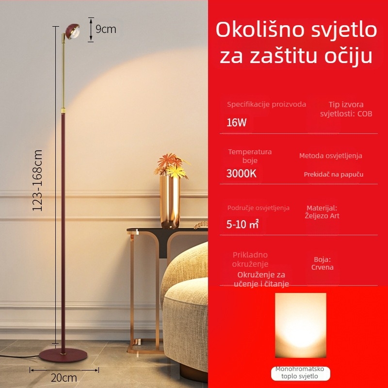 Podna svjetiljka COB, aluminijski abažur, željezno kućište, CRI ≥95