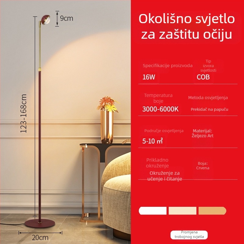 Podna svjetiljka COB, aluminijski abažur, željezno kućište, CRI ≥95