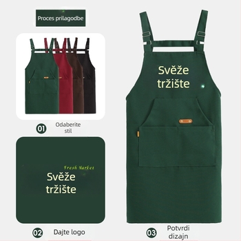 Pregača – bez rukava, otporná na mrlje, poliester, unisex, moderan kuhinjski stil