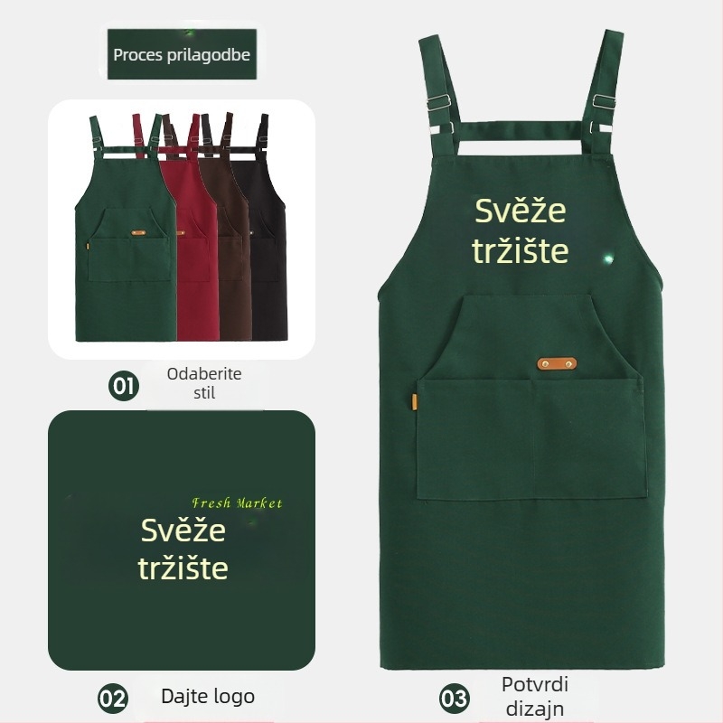 Pregača – bez rukava, otporná na mrlje, poliester, unisex, moderan kuhinjski stil