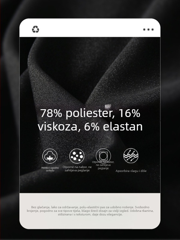 Muške lagane hlače casual, blago proširenog kroja, 96% poliester smjesa vlakana, mikroelastičnost, ljeto