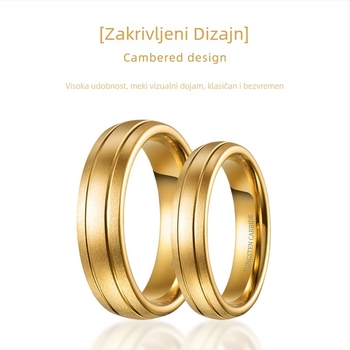 Wolframov čelični prsten, mat završetak, geometrijski unisex prsten, korejska verzija, par prstena