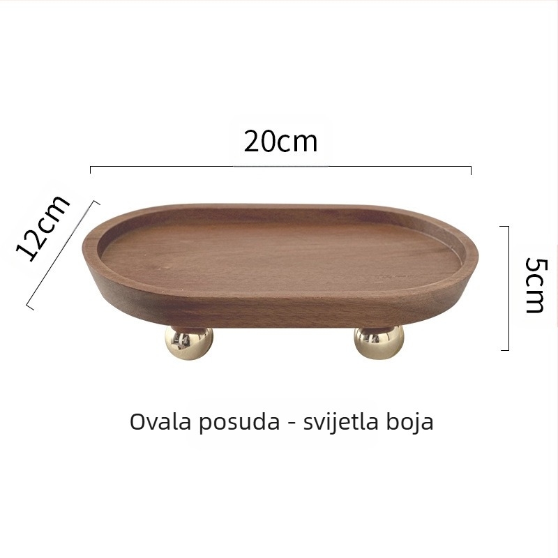 Drveni okrugli pladanj za aromaterapiju, pohranu ključeva i posudu za desert – moderan jednostavan stil, mogućnost tiskanja logotipa i prilagodbe, pogodno za hotele, kafiće i čajane