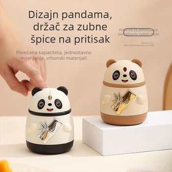Držač za čačkalice – Crtani dizajn Giant Panda, pritisni mehanizam, plastika, podrijetlo Guangdong, mogućnost prilagodbe