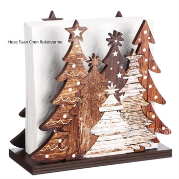 Držač papirnatih ubrusa u obliku božićnog drveta – stolni organizator za pohranu, 1 sloj, stil američke provincije