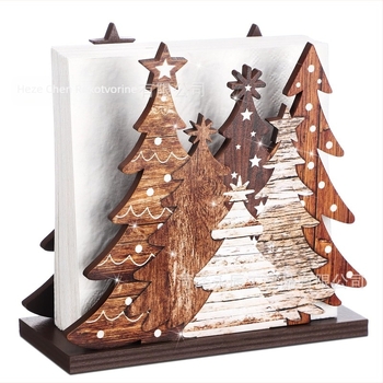 Držač papirnatih ubrusa u obliku božićnog drveta – stolni organizator za pohranu, 1 sloj, stil američke provincije