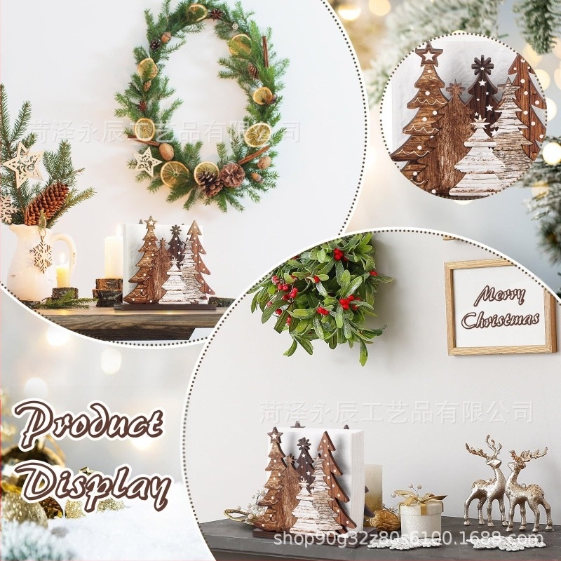 Držač papirnatih ubrusa u obliku božićnog drveta – stolni organizator za pohranu, 1 sloj, stil američke provincije