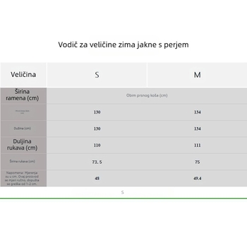 Ženska jakna od perja (sadržaj perja 51–55%; debljina: zgusnuta; tkanina: spandeks)