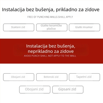 Dvojni zidni držač ručnika od aluminijske legure, bez bušenja, kupaonica