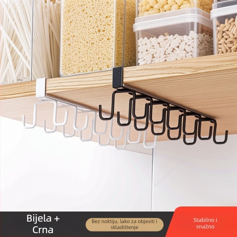 Kuhinjska vješalica ispod ormarića bez bušenja za posuđe, krpe i šalice