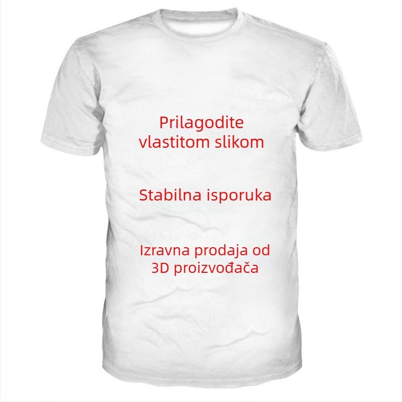 Muška lagana kratka majica s okruglim ovratnikom — 3D Poker King geometrijski uzorak, lagani poliester mrežasti materijal, opuštena kroja, kratke rukave, ljeto