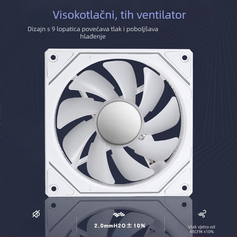 CPU ventilator za hlađenje, 4-Pin PWM, hidraulički ležaj, tih, 600-1800 RPM, 12025