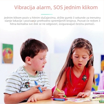 BeiDou GPS lokator za starije i djecu s vibracijskim alarmom, alarmom nestanka napajanja i SOS; preciznost 0–30 m; polimer baterija; trajanje 4320 h; vodootporan