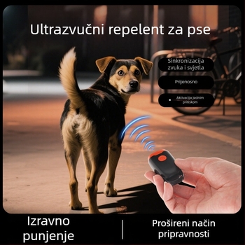 Dexin ultrazvučni repelent za pse – snažan, s dugim dometom za vanjsku upotrebu i osobnu zaštitu; plastična konstrukcija; universalna upotreba.