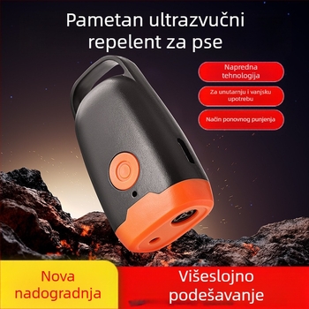 Dexin ultrazvučni repelent za pse – snažan, s dugim dometom za vanjsku upotrebu i osobnu zaštitu; plastična konstrukcija; universalna upotreba.