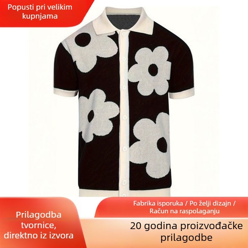 Polo majica - američki retro stil, kratki rukav, udoban kroj, četverostrani stretch poliester