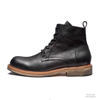 Kožne čizme s debelim đonom, srednje visoke, korejskog stila, gornji dio od mikrovlaknaste kože, gumeni đon, muškarcima