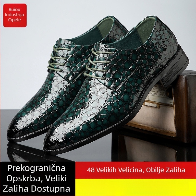 Rio muške poslovne cipele od PU kože, gumeni potplat, krznena podstava, s vezicama