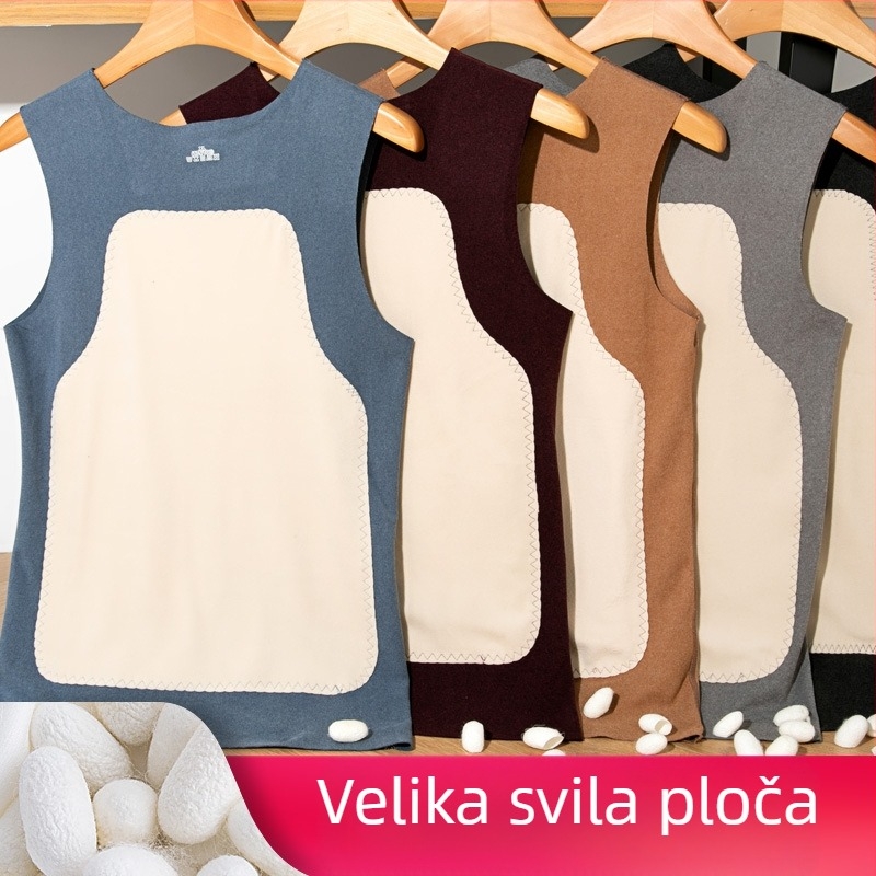 Vesta s širokim ramenima, V izrez, kašmir-svilena smjesa, debeli materijal za jesen i zimu