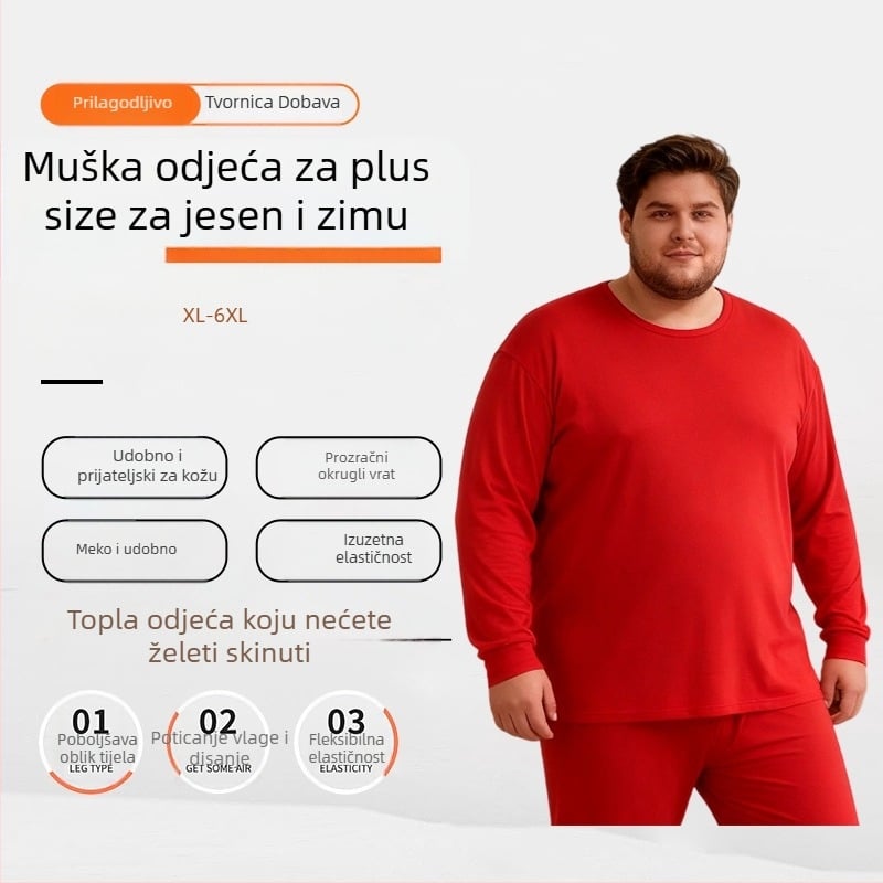 Muški termalni set donjeg rublja - Ultra debeli Modal-viskoza, Slim fit, Jednostruki sloj, 300-350 g/m²