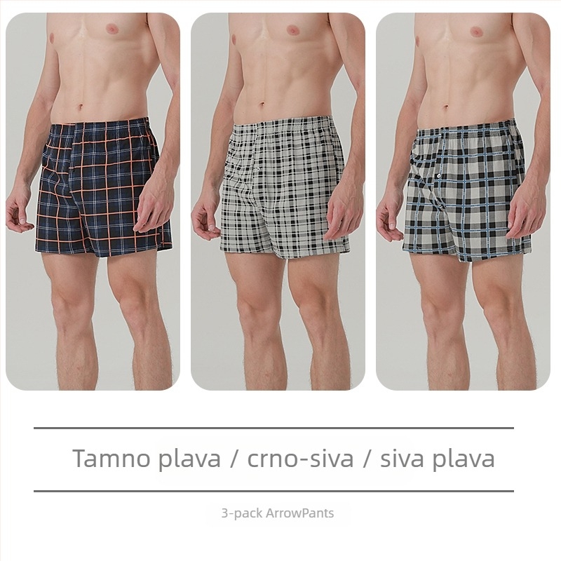 Muške pamučne bokserice sa srednjom talijom, podstava u preponskoj regiji više od 95% pamuka, za proljeće