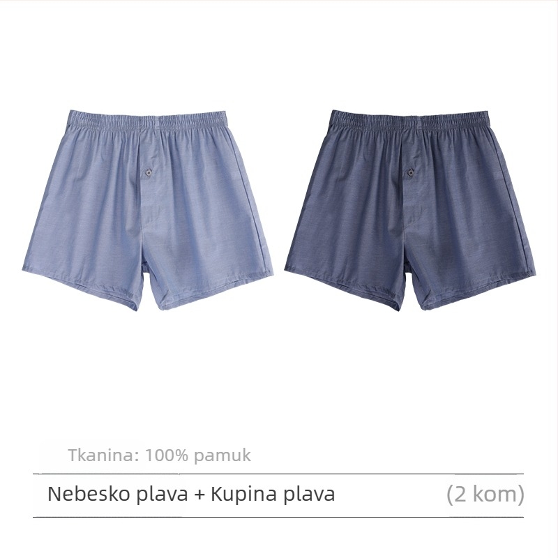 Muške pamučne bokserice sa srednjom talijom, podstava u preponskoj regiji više od 95% pamuka, za proljeće