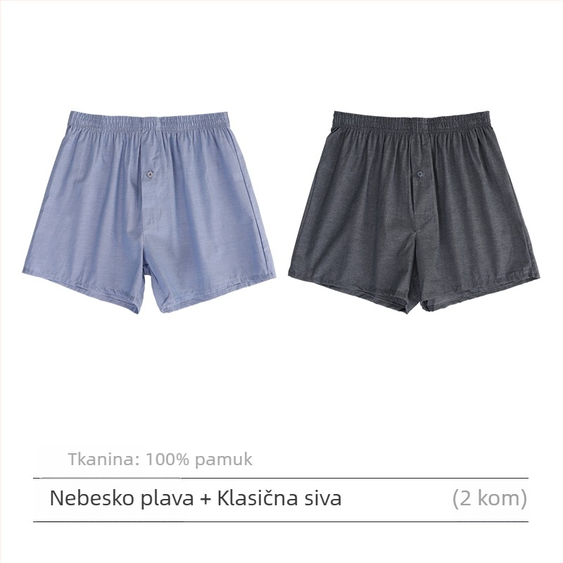 Muške pamučne bokserice sa srednjom talijom, podstava u preponskoj regiji više od 95% pamuka, za proljeće