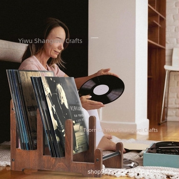 Drveni stolni spremnik za časopise, pisma, vizitke i dokumente — trodimenzionalni dizajn (Sw-25062701) Still in position