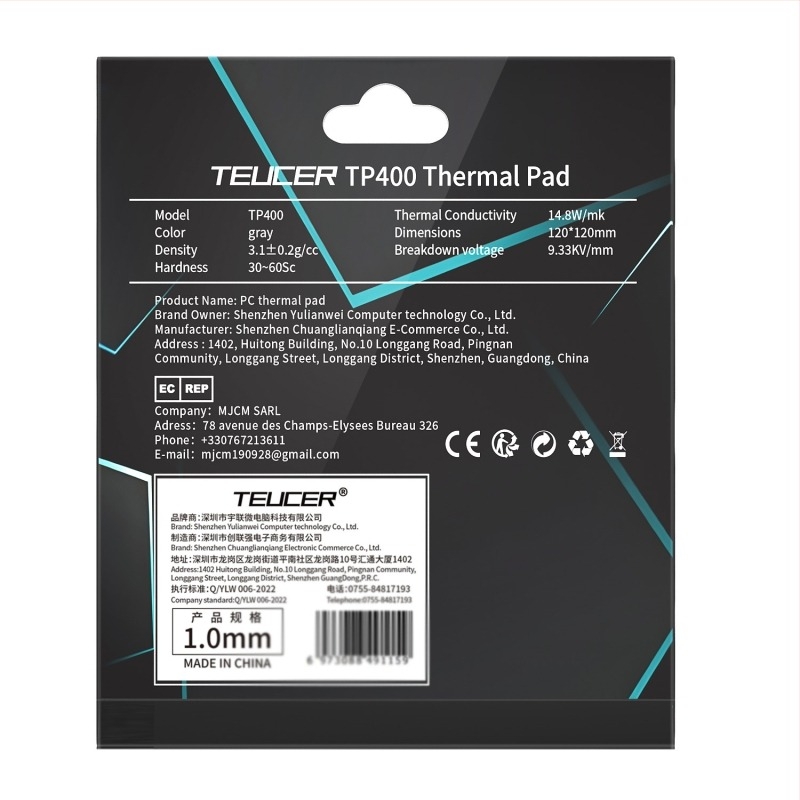 TEUCER/Zero Family GPU termalna silikonska podloga – silikon, visoka otpornost na plamen, prilagodljiva obrada, privatna marka dostupna