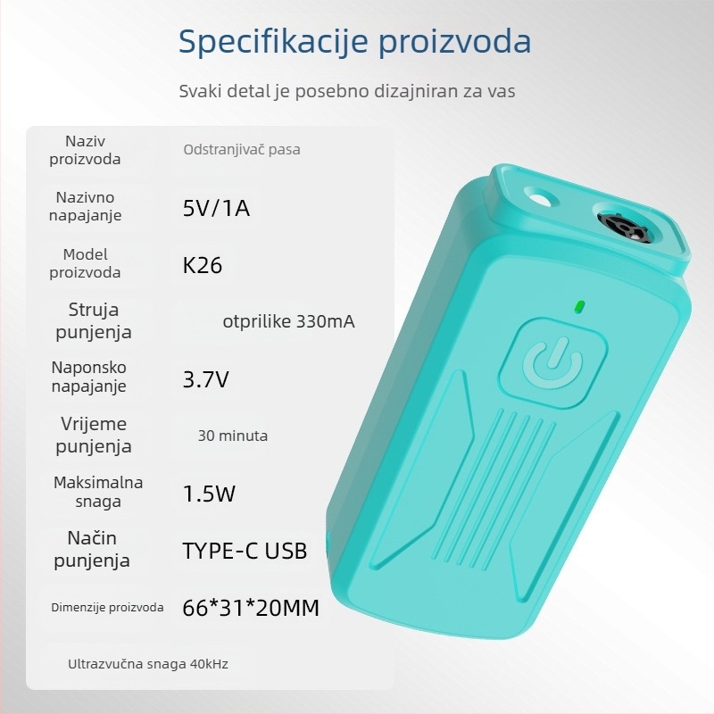 Ultrazvučni uređaj protiv lajanja pasa, ručni, model K26, materijal plastika