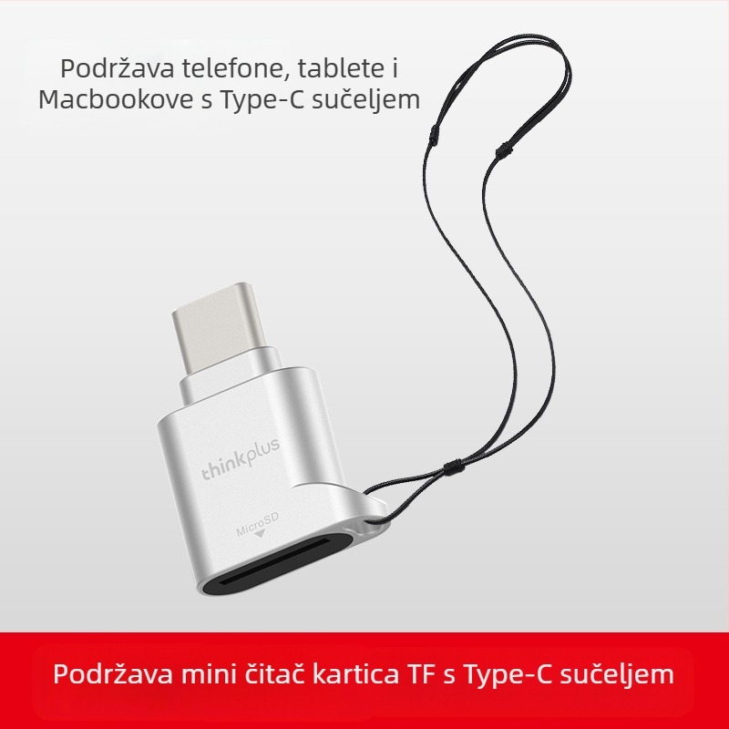 Lenovo D201 Type-C OTG adapter i TF/SD čitač kartica, metalni