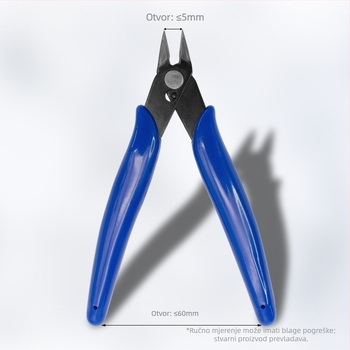 Diagonalne kliješta za modele, PVC ručka, težina 58 g, ukupna duljina 130 mm, duljina čeljusti 95 mm