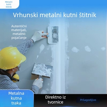 Metalni zaštitnici kutova, galvanizirani, samoljepljivi, za unutarnju i vanjsku upotrebu, dekorativni zaštitnici zidova