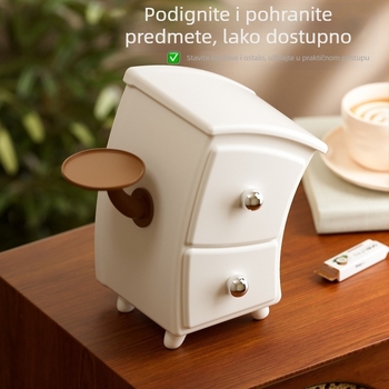 Retro organizator za nakit i kozmetiku s pregradnim pretincima — Dedidun YB2229, materijal HIPS+PP, otisak loga, lansiranje 2025